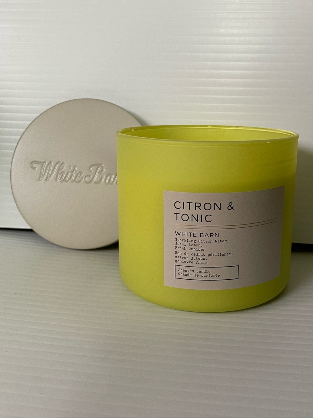 Bath & Body Works/White Barn Citron & Tonic Candle Neon Yellow NEW